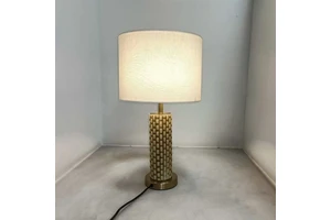 Ceramic Decorative Table Lamp, Bedroom Bedside Home , Fabric Modern and Simple Lighting Fixture