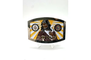 Custom 3D Zinc Alloy Heavy Duty Belt Buckle Silver-Plated Finish Die Cutting Printing Modern Antique Design
