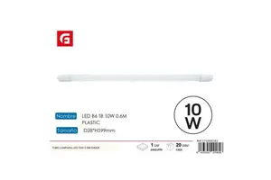 Efficient 10W LED Linear Light 0.6M Plastic Tube with 6500K for Indoor Supermarket Lighting SMD Light Source PC Lamp Body