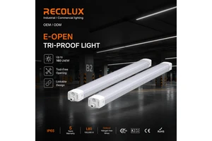 Up to 160LM/W Emergency Function Linkable Design IP65 LED Tri-Proof Light with 5-Year Warranty 22W-75W Options 120 Beam Angle