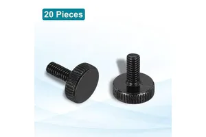Knurled Thumb Screws Black Steel Flat Head Thumb Screws Metric Knurled Bolts Grip Knobs Hand Tighten Thread Fasteners