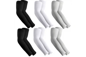 Unisex Anti-Uv Arm Sleeves Compression Cover Adult Cycling Sport Wear Spandex Polyester White Black Gray