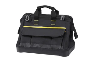 Tool Bag with Waterproof PP Hard Bottom Wide Opening Tool Kit for Various Tools Electrician Carpenter Mechanic