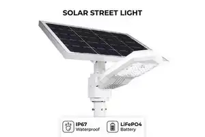 High Efficiency Solar Street Light 60W/90W/120W IP67 Waterproof Aluminum Glass CE/RoHS Certified 1-Year Warranty LiFePO4 Battery