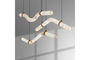 Luxury Spanish Natural Marble Horizontal LED Pendant Light