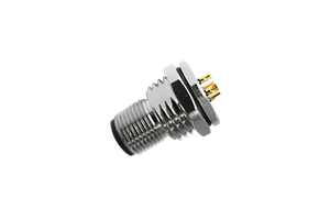 M12 3/4/5/6/8/12/17 Pin Male Panel Mount Solder Connector, A/B/C/D Coding Industrial Circular Connector Front Fastened