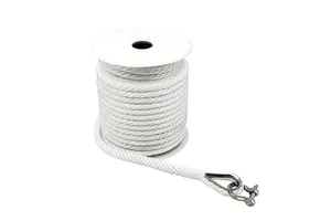 Premium Solid Braid Rope Anchor Line Braided Anchor Rope Mooring Line with Thimble for Marine