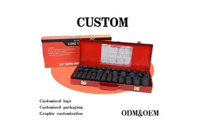 1 1/2 Inch 35-Piece Pneumatic Sleeve Kit with Square Impact Socket Long & Short Sleeves Small Air Gun Model B1-53