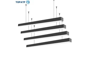 60cm Linear Pendant Light White Black Micro-prism LED Batten Light 18W 24W 37W 50W Ceiling Mount Recessed IP20