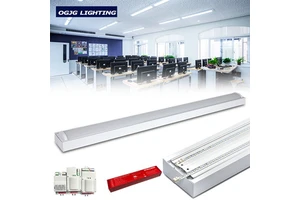 Surface Mounted LED Indoor Wraparound Ceiling Linear Lights with Dimming Emergency Backup & Motion Sensor 5-Year Warranty