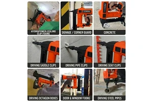 No Gas Electric Nail Gun Battery Powered Cordless Concrete Fastening Tool Heavy Duty