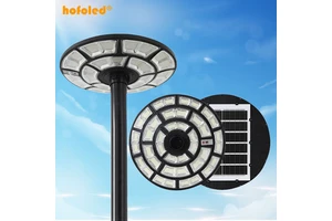 1500W 2000W ABS Circular Dusk to Dawn Integrated Solar Panel Motion Sensor UFO Outdoor IP65 LED Solar Street Light for Garden
