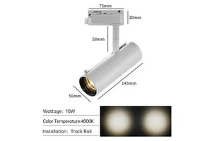 Modern 7W 10W LED Cob Ceiling Track Spotlight Commercial Lighting White Black Aluminum Linear Rail for Museum Hotel Trade Show