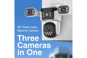 9MP Triple Len Outdoor Solar Wifi Camera Humanoid Detection Surveillance Sim Card 4G 360 Solar Security Camera Night Vision