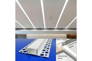 Aluminum Alloy Profile LED Light Ceiling Wall Linear Lamp Enclosed Embedded Extrusion Channel Dimmable 3000K Warm Light Truck