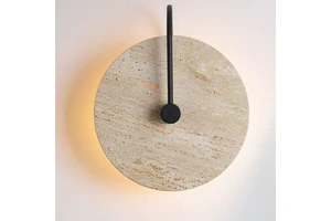 Retro Round Natural Stone Wall Lamp Art Decoration Wall Light Minimalist Travertine Wall Light for Bedroom Dining Room