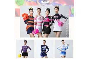 New Customizable Color Unisex Adult Cheerleading Uniform Set Long Sleeved Top Sports Bra Skirt Design Digital Print WIGYM Brand
