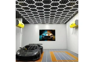Ceiling Garage Lighting Honeycomb Lamp Hexagonal Led Light with 110 220 Volt for Car Wash Station Garage Ceiling Workshop