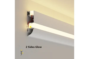 80mm Up Down Glowing LED Aluminum Profile Ceiling Top Corner Channel Backlight Wall Washing Living Room Decor Linear Lights