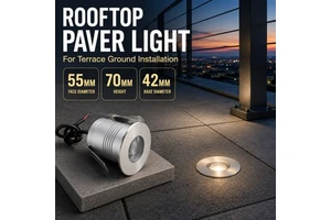 3W 50mm Stainless Steel Narrow 5 Degree LED in Ground Light IP68 Recessed Spot Lamp for Villa Tree Facade Landscape Lighting