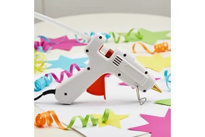 Jiajian 25W White Handmade Small Hot Melt Glue Gun Electric Power Single Temperature DIY Non-toxic 7/16 X 10 Glue Sticks 1 Year