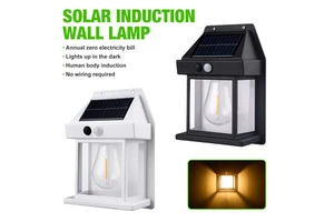 Outdoor Waterproof Solar Lamp Human Body Sensing Lamp Tungsten Filament Wall Lamp Villa Lighting Night Light Solar Garden Lamp