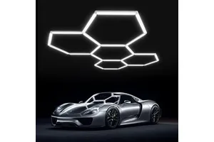 Aoying 5-Grid Ceiling Led Lights Free Design Custom Honeycomb Garage Lights Hex Honeycomb Light for Auto Detail Shop Barber Shop
