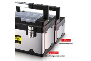 Stainless Steel 10-Piece Toolbox Tools Household Large Size Multi-function Hardware Electrician Portable Car-mounted Repair Box
