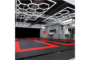 Modern 110-240V Hexagon LED Waterproof Garage Light with Rectangle Frame White Emitting Color for Workshop