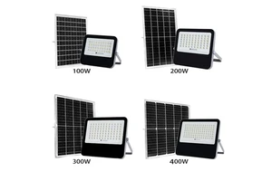 Led Projector With Solar Panel 100W 200W 300W 400W Solar Flood Light Ip66 Waterproof Reflector Solar Light Outdoor Flood Lamp