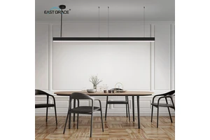 LED Linear Panel Pendant Light for Dining Room Dimmable Black White Modern Indoor Linear Pendant Light Customizable Tri-Color