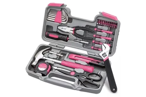 China Portable Mini DIY 39pcs Repair Household Home Use Hardware Bicycle Zhejiang Professional pink Box Kit Home Hand Tool Set