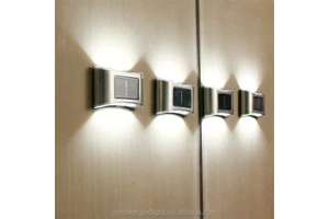 Stainless Steel Solar Fence Light Outdoor up and Down Solar Wall Light Waterproof Landscape Street Lamp
