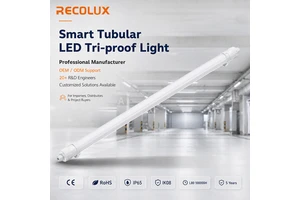600mm 360° Rotatable Smart Tubular LED Tri-Proof Light IP65 Weatherproof Fixture For Parking Garage Projects