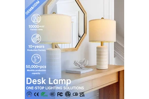 Modern Ceramic Table Lamp White Bedside Nightstand Lamp Farmhouse Desk Light For Bedroom Living Room End Table Home Decor Gift