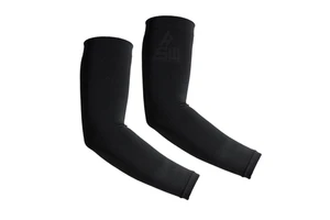 Black Compression Arm Sleeves Unisex Anti-Uv Spandex Polyester Cycling Basketball Sports Gear