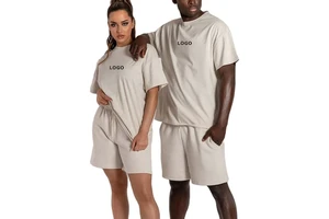 Wholesale Custom Fashion Summer Jogging Men Short Sleeve T-shirt and Shorts Set Gym Running Track Sport Suit Men Outerwear Set