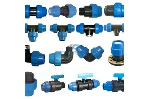 HDPE Smooth Threaded Pipe Fittings 20-110mm Elbow Tee Compression Fittings PN10/PN16