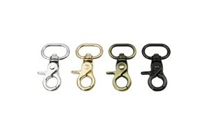 Swivel Clasp Lanyard Snap Hook Keychain Clip Hook Lobster Claw Clasp Metal Hook Clasp with D Ring for Keychain Purse Hardware
