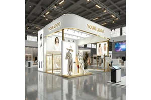 YTSF-I77 Custom Aluminum Fashionable Dress Exhibition Display Stand With Light Box Portable Durable Easy Assembly Commercial Use