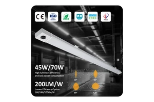 45w 70w Rectangular Aluminum Trunk Led Linear Pendant Light 2ft 5ft Hanging Linear Light for Supermarkets Office Mall