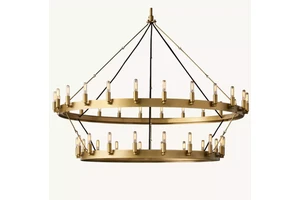 Modern Luxury Ceiling Lights Round Lighting Chandelier Camino Vintage Two-Tier Chandelier