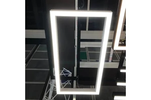 Square LED Pendant Linear Light with Black/White/Silver Shell Colors for Office