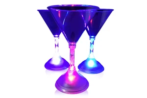 Party Supply Led Flashing Cocktail Cup Light up Martini Glass for Christmas New Year