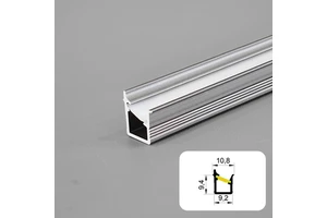 LED Strip Aluminum Channel Diffuser Light Under Cabinet Floating Shelf Alcove Recessed Anodized Track, PC Cover