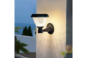 High Efficiency IP65 Waterproof Remote Control Solar Wall Light Energy Saving LED Garden Lighting