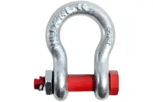 G-2130 US Drop-Forged Carbon Steel Bow Shackle ISO/CE Safety Certified for Mining Industrial Securing Galvanized Surface
