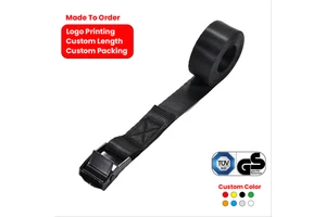 Made To Order 250kgs 25mm Black E-coating Cam Lock Buckle Tie Down Straps Cargo Lashing Strap Endless Cam Buckle Tie Down Strap