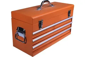Portable 3-Drawer Metal Tool Case Hot Sale Mechanic Storage Tool Box with Triple Sheet Metal Toolbox with Handle