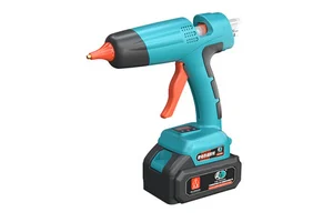 HJ071 Industrial DC 21V Cordless DIY Hot Melt Glue Gun with Lithium Battery and Digital Display Temperature Adjustment